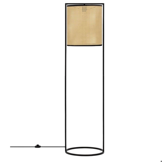 Lampada da terra in rattan cilindrica h150 cm