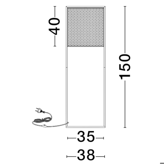 Lampada da terra in rattan cilindrica h150 cm