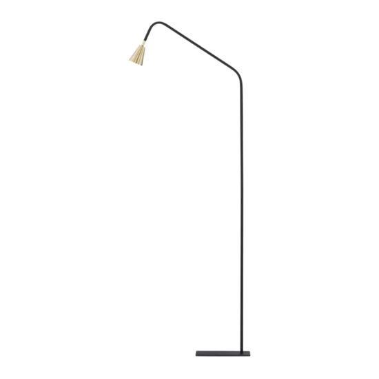 Lampada ad arco moderna colore nero e oro per salotto