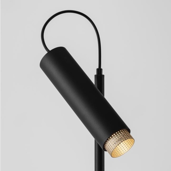 Lampada da terra moderna orientabile nera h160 cm