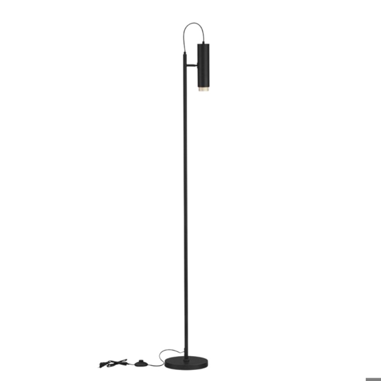 Lampada da terra moderna orientabile nera h160 cm
