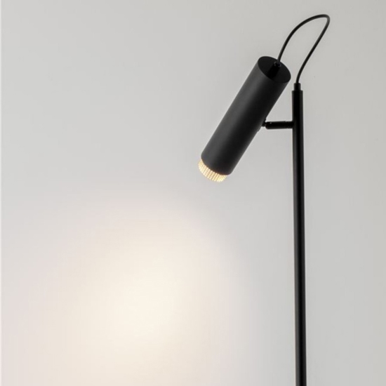 Lampada da terra moderna orientabile nera h160 cm