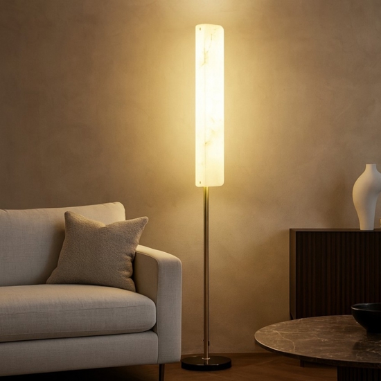 Lampada da terra moderna led 3000k effetto marmo