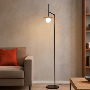 Lampada da terra moderna nera per salotto h165 cm