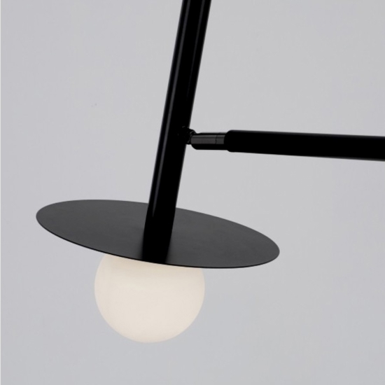 Lampada da terra moderna nera per salotto h165 cm