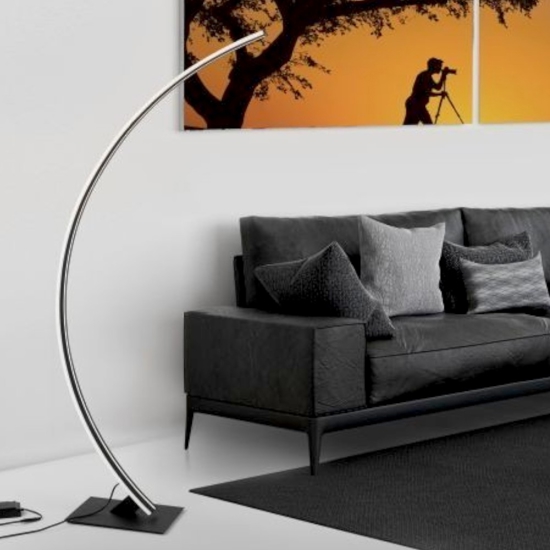 Lampada arco moderna led 3000k nera dimmerabile