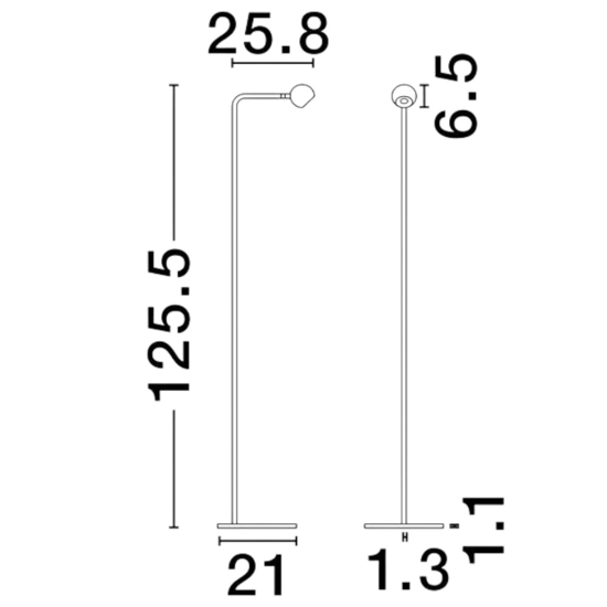 Lampada da terra moderna led 3000k orientabile nera