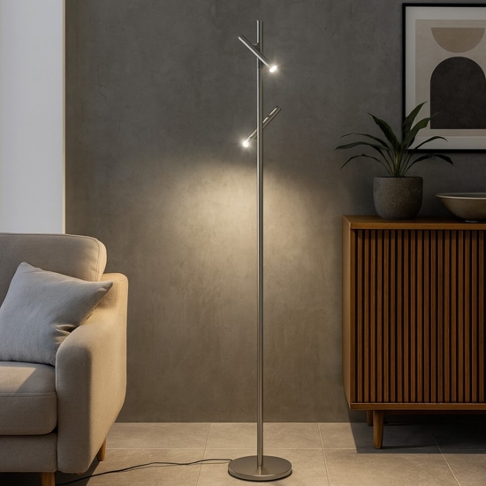 Gpit40 gea luce lampada da terra tortora led 3000k orientabili e dimmerabili