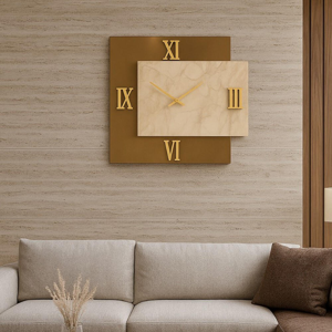 Orologio 60x70 specchio bronzo marmo avorio e finiture oro