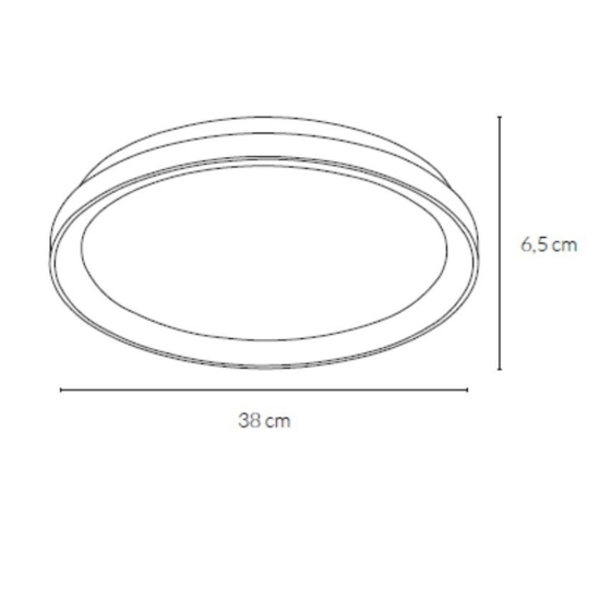 Vivida lifering plafoniera ovale colore titanio moderna led 48w 3000k 4000k