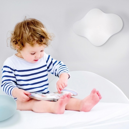 Plafoniera bianca design nuvola per cameretta moderna
