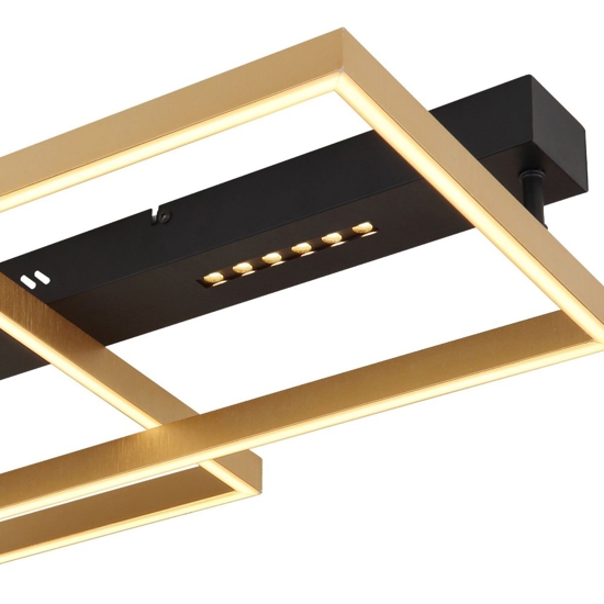 Plafoniera nero oro rettangolare led 54w 3000k
