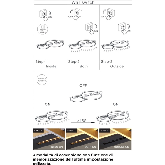 Plafoniera nero oro rettangolare led 54w 3000k