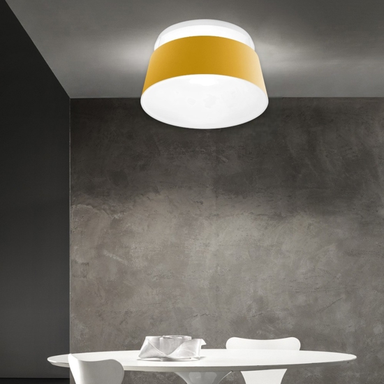Oxygen stilnovo plafoniera gialla led 50w 3000k dimmerabile moderna