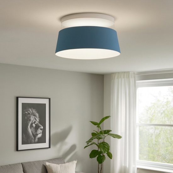 Plafoniera led 3000k per soggiorno celeste stilnovo oxygen