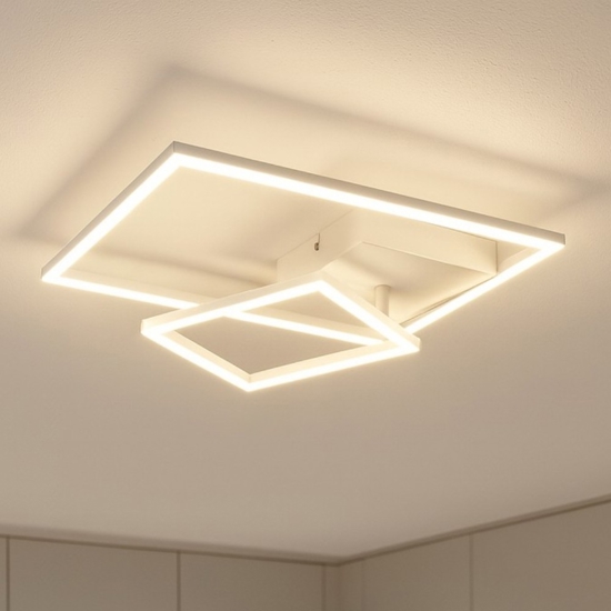 Plafoniera bianca da cucina led 25w dimmerabile 4000k rettangolare