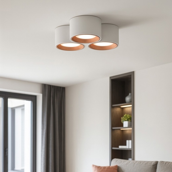 Sforzin plafoniera in gesso 3 luci moderna nasso rame Sforzin plafoniera in gesso 3 luci moderna nasso rame