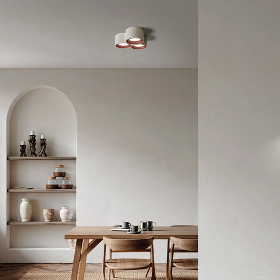 Sforzin plafoniera in gesso 3 luci moderna nasso rame Sforzin plafoniera in gesso 3 luci moderna nasso rame