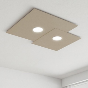 Plafoniera moderna sabbia squadrata top light plate