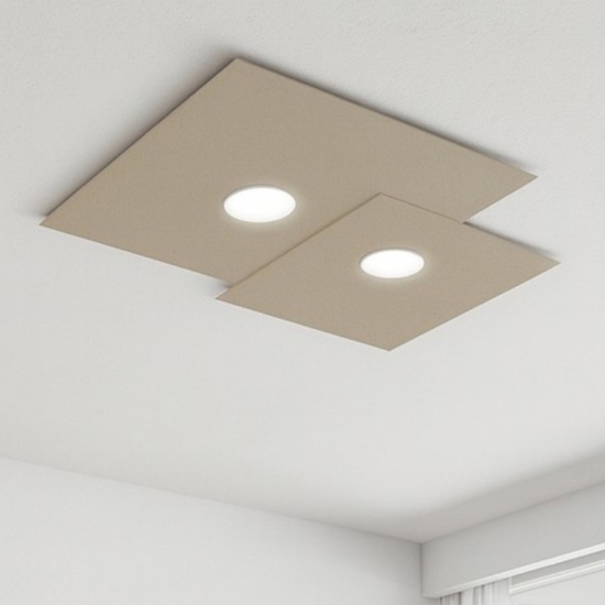 Plafoniera moderna sabbia squadrata top light plate