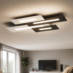 Visualizza i dettagli per Plafoniera led per soggiorno bianco nero wally top light Plafoniera led per soggiorno bianco nero wally top light