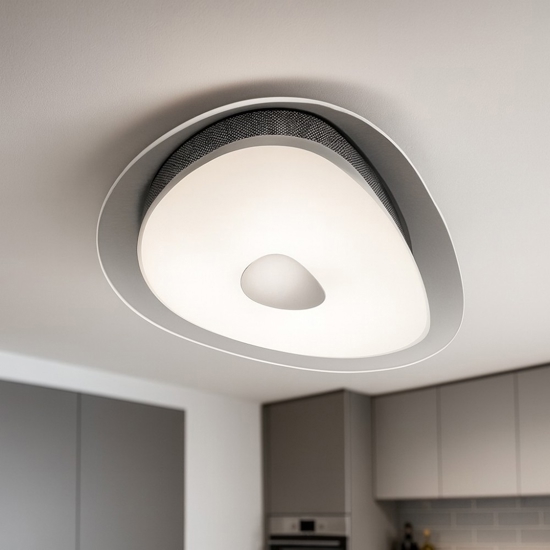 Geko pl4 ideal lux plafoniera design sagomato vetro bianco per soggiorno