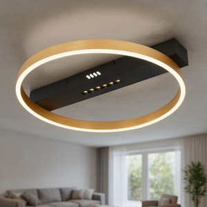 Visualizza i dettagli per Plafoniera da soffitto led 24w 3000k rotonda moderna nero oro Plafoniera da soffitto led 24w 3000k rotonda moderna nero oro
