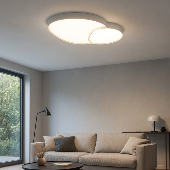 Plafoniera bianca led 45w da 2700k a 6500k moderna con telecomando