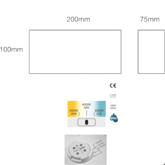 Applique acrilico bianco da esterno led 8w 3000k 4000k 6000k