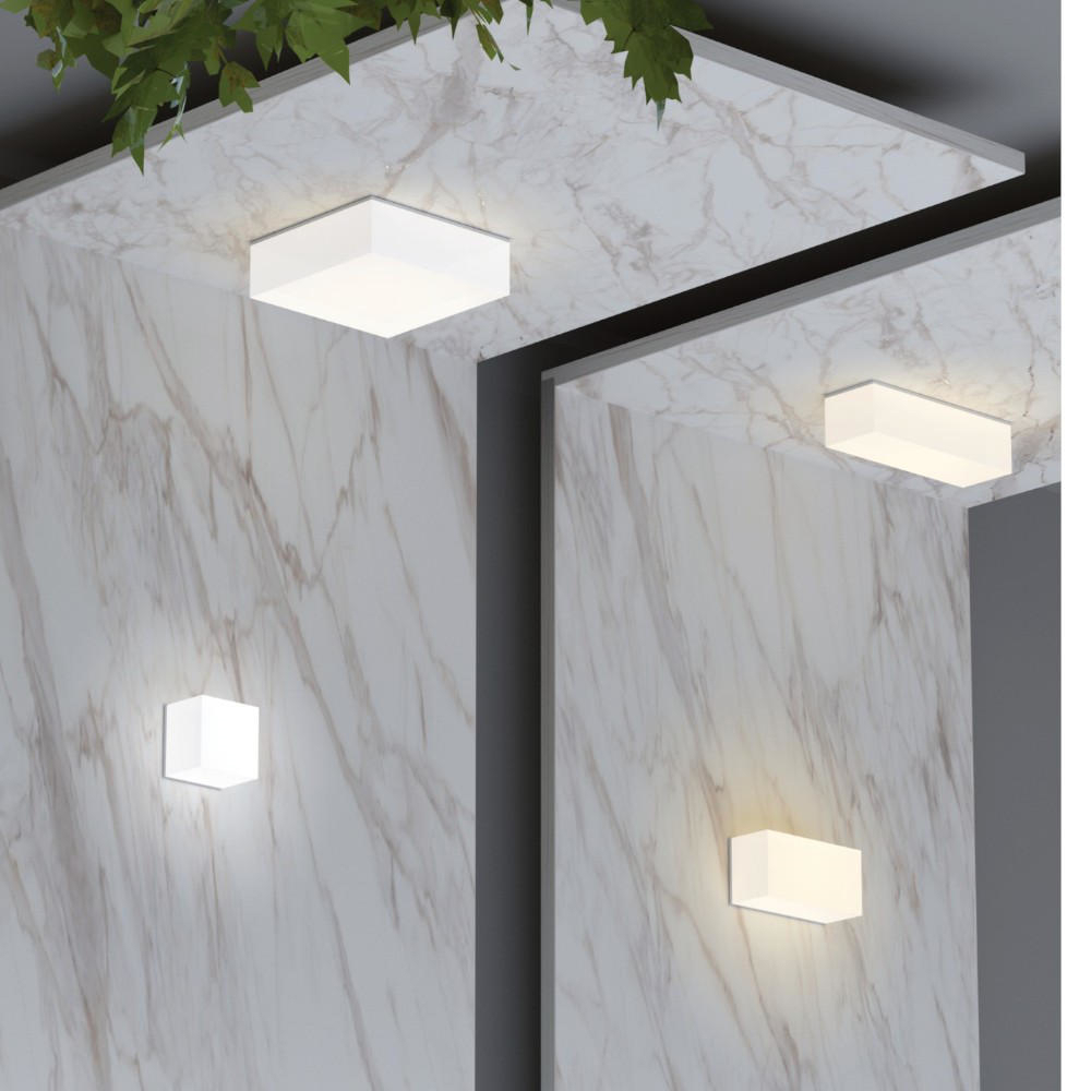 2 Applique LED Da Parete 12W – 4000K, Luce Naturale, IP65 Impermeabile, Quadrate 10x10x10 Cm, In Alluminio, Angolo Regolabile, Per Interno/esterno