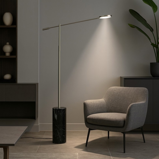 Lampade da terra soggiorno orientabile nickel opaco led 10w 2300k 3000k 4000k