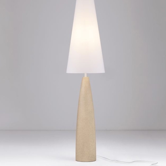 Lampada da terra moderna base in gesso colore sabbia