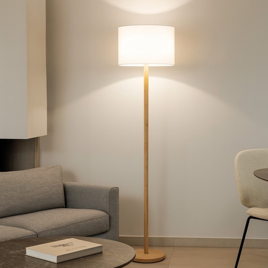 Lampada da terra per soggiorno h162 cm in legno sottile
