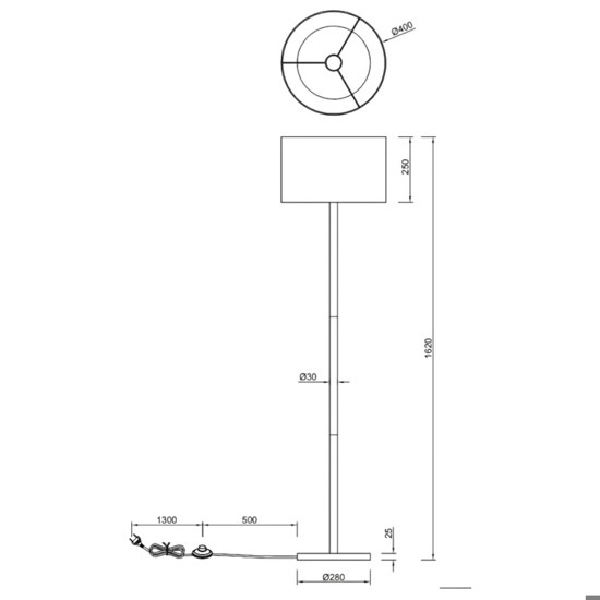 Lampada da terra per soggiorno h162 cm in legno sottile