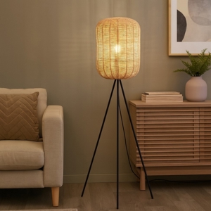 Lampada da terra moderna h150 cm marrone e nera