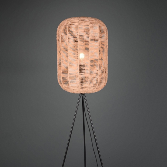 Lampada da terra moderna h150 cm marrone e nera