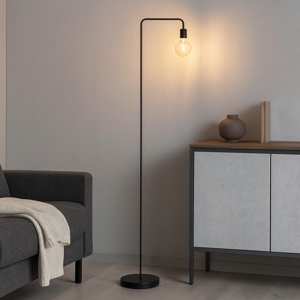 Lampada da terra nera minimalista per salotto h149 cm