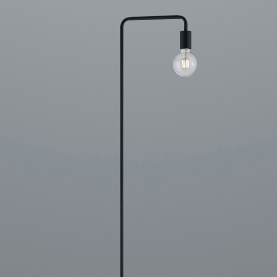 Lampada da terra nera minimalista per salotto h149 cm