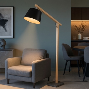 Visualizza i dettagli per Lampada da terra per salotto h156 cm moderna nera orientabile Lampada da terra per salotto h156 cm moderna nera orientabile