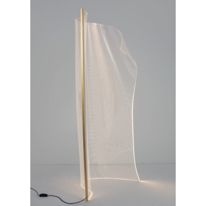 Visualizza i dettagli per Lampada da terra vela led 31w 3000k design moderna oro Lampada da terra vela led 31w 3000k design moderna oro