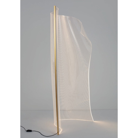 Lampada da terra vela led 31w 3000k design moderna oro