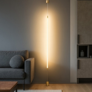 Lampada da terra cilindro sottile a soffitto oro led 20w 3000k
