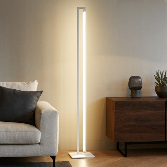 Lampada da terra moderna led luce parabola girevole design squadrato