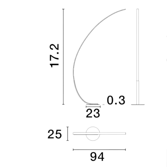 Lampada da terra ad arco bianca led 30w 3000k dimmerabile moderna