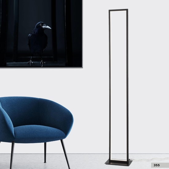 Lampada da terra moderna rettangolare nera led 36w 3000k design