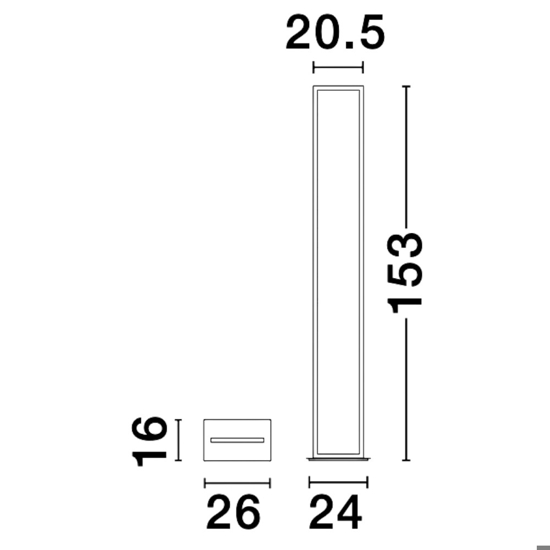 Lampada da terra moderna rettangolare nera led 36w 3000k design