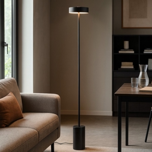 Lampada da terra design minimale nera moderna led