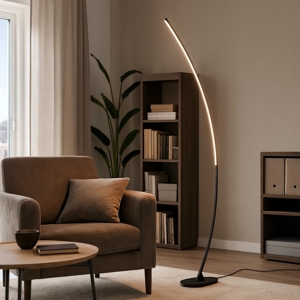 Visualizza i dettagli per Lampada da terra ad arco nero design moderna led 11w 3000k Lampada da terra ad arco nero design moderna led 11w 3000k