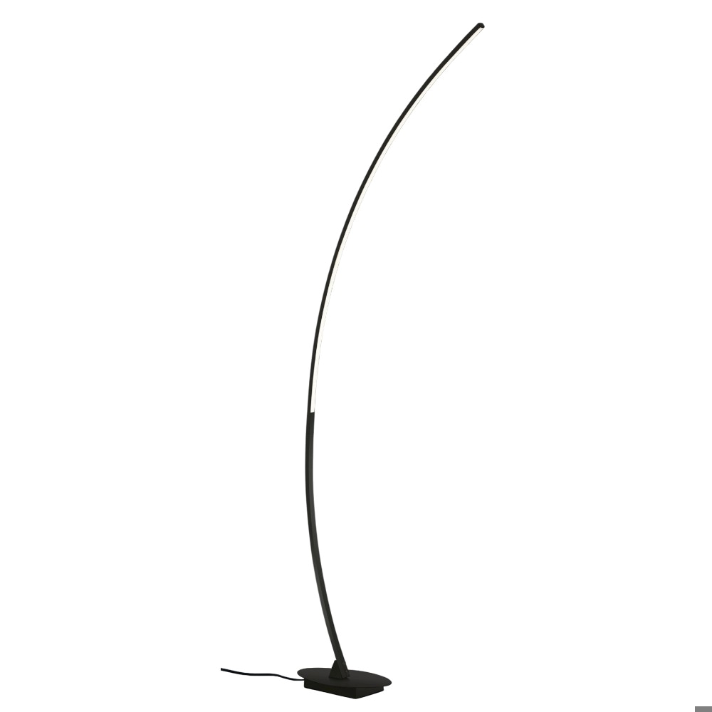 Lampada Da Terra POWROL 160 Cm Ad Arco – Base Appesantita, LED 3 Colori Con Interruttore A Pedale E Telecomando, Design Sferico Nero
