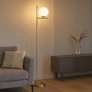 Lampada da terra moderna colore oro per salotto h150 cm